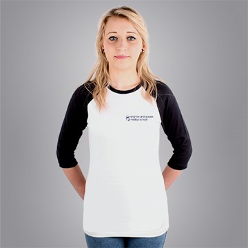 Fitted Brighton and Sussex Medical School Graduation 3/4 sleeve Baseball T-shirt