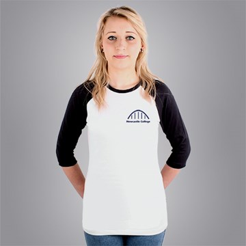 Fitted Newcastle College Graduation 3/4 sleeve Baseball T-shirt