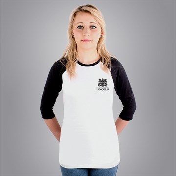 Fitted University of Lincoln Graduation 3/4 sleeve Baseball T-shirt