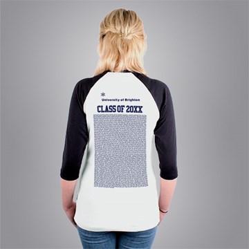 Ladies University of Brighton Graduation 3/4 sleeve baseball t-shirt